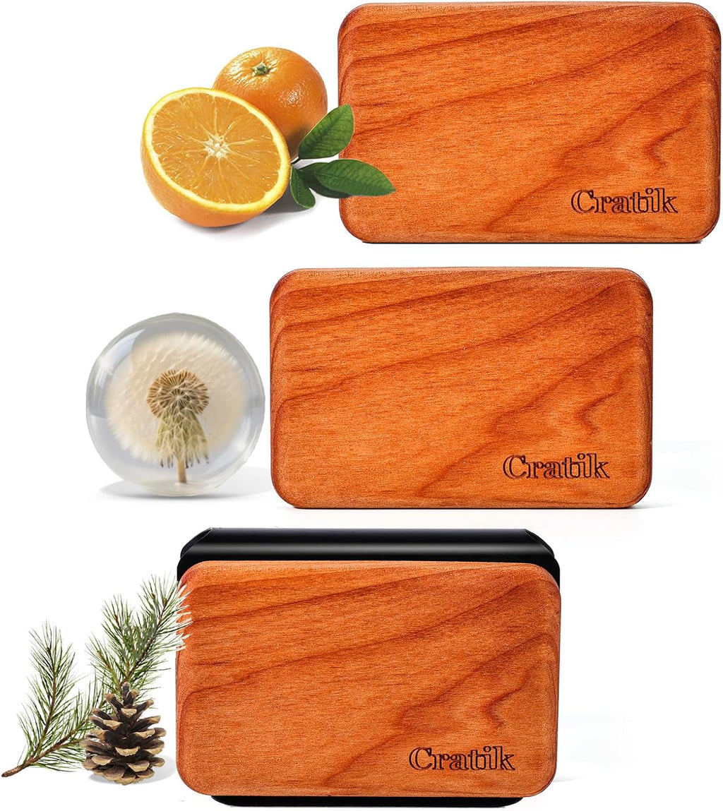 Car Air Freshener - Wood Air Freshener - Car Odor Eliminator for Visor Clip-Variety Scent Refill, Vehicle Scent Diffuser for Cabin, Truck & SUV - Pack of 3 (Grove-Pine-Open air)-CLIP INCLUDED