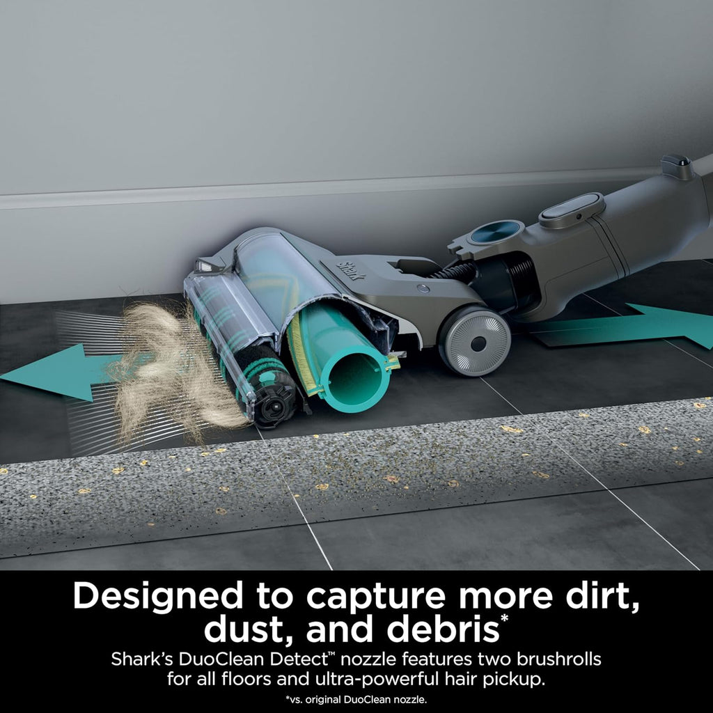 Shark PowerDetect Cordless Stick Vacuum, Powerful Suction, HEPA Filtration, Carpet & Hard Floor, Portable, Stick Vacuum for Pet Hair, Java Ice Blue, IP1255