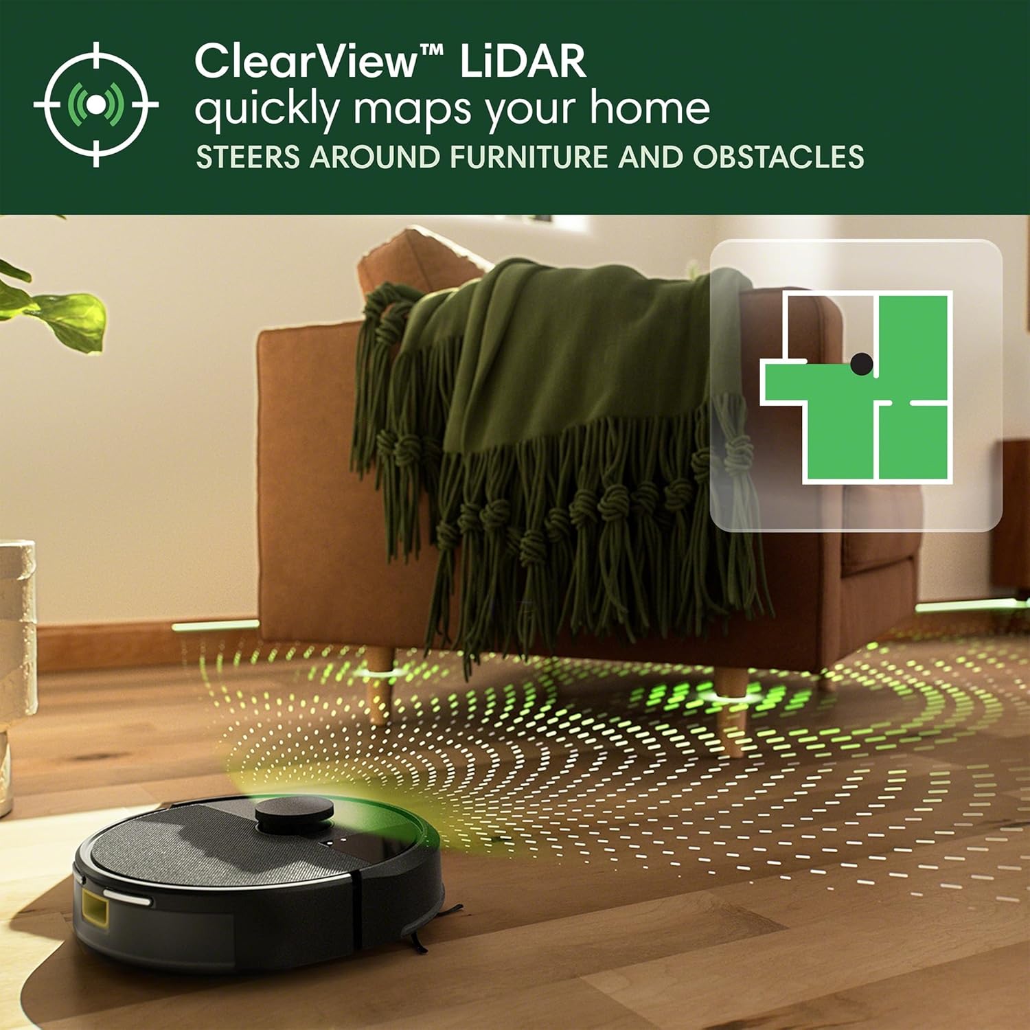 iRobot Roomba 104 Vac Robot Vacuum - Intense Power-Lifting Suction, Smart & Fast Home Mapping, Ideal for Pet Hair, LiDAR Navigation, Multi-Surface Cleaning, Cleans in Neat Rows, Self-Charging