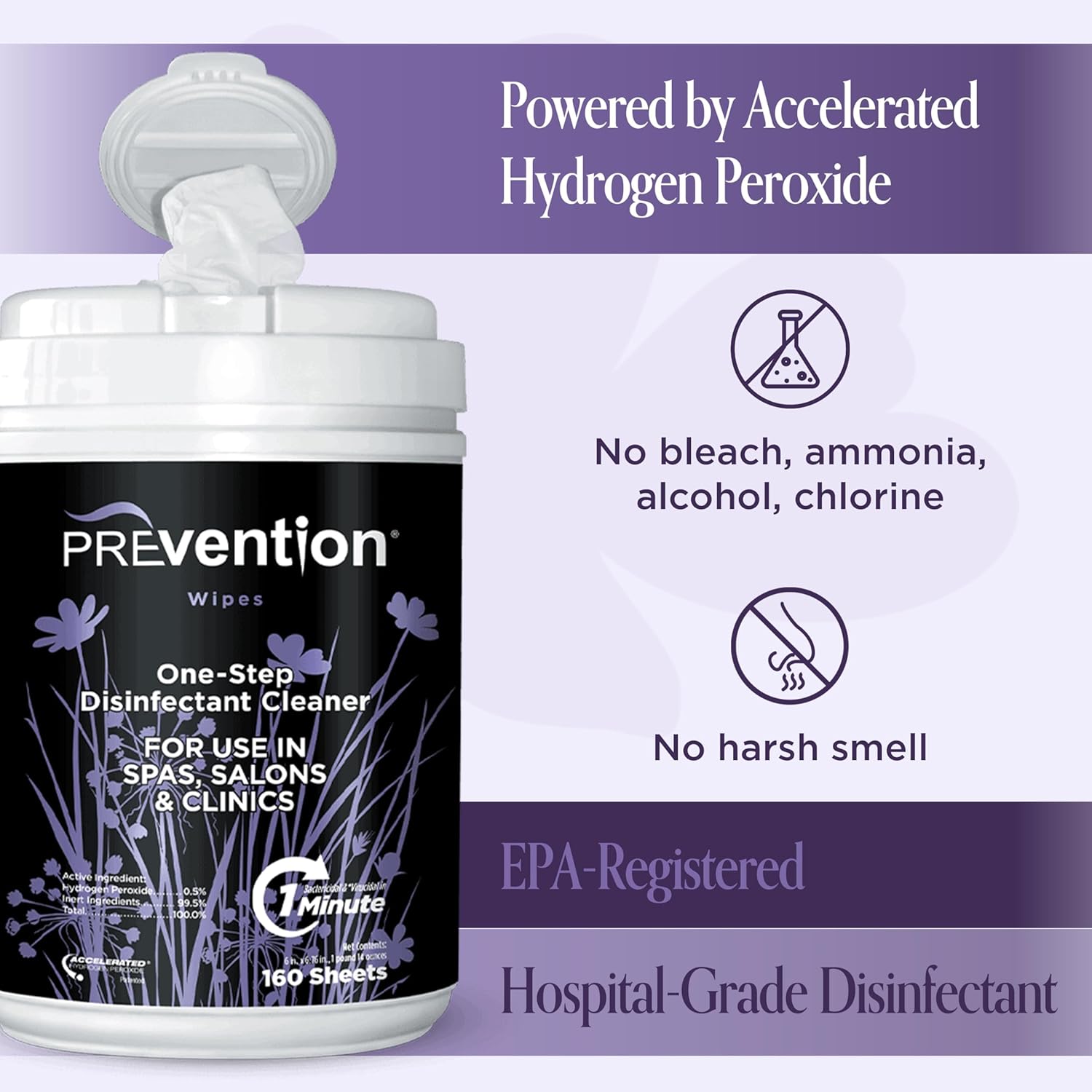 Prevention All Purpose Disinfecting Wipes – Cleaning Wipes Canister, Bulk Cleaner Towelettes for Salons, Spas, Clinics, Studios – Hospital Grade Surface Sanitizing – 160 Count per Refill Bag (6 Pack)