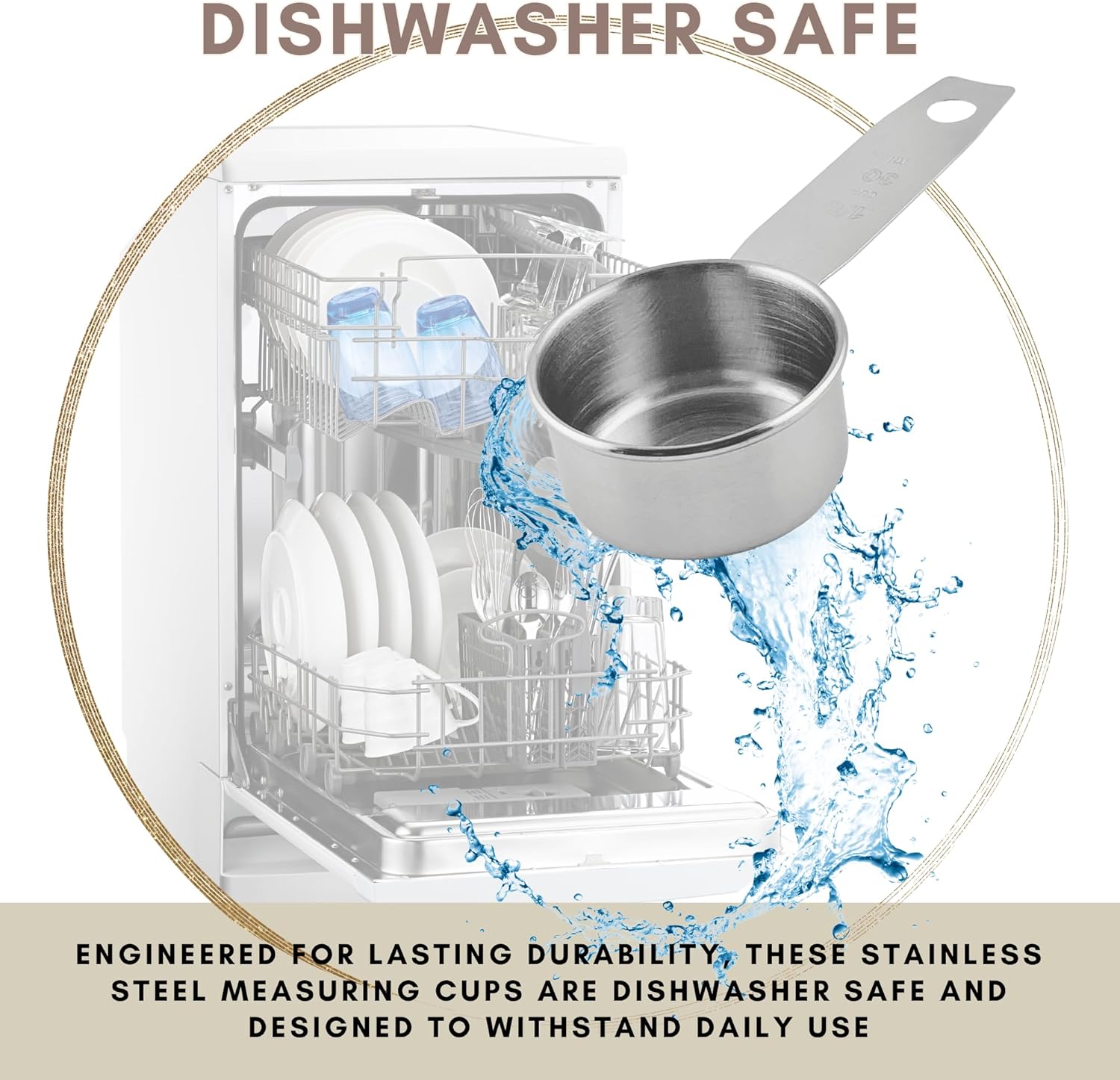 1/8 Cup Stainless Steel Measuring Cup | Sturdy Metal 30 ml | 30 cc | 1 oz | Single Cup for Wet and Dry Ingredients | Great for use as 1/8 Cup Coffee Scoop - 1 PK