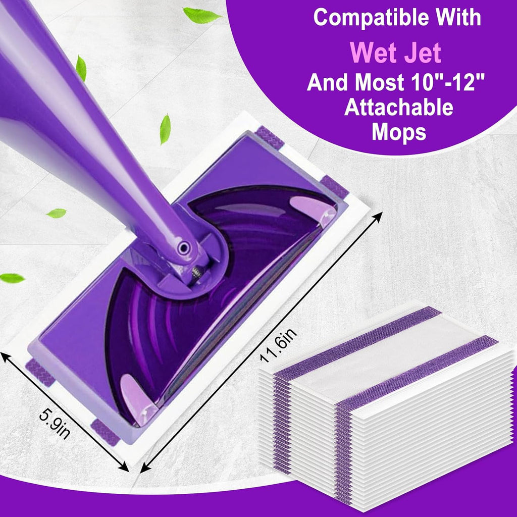 20 Count Disposable Wet Pads Refill for Wet Jet Spray Mop, Wet Jet Pads Refills for Multi Surface, Disposable Wet Jet Hardwood Floor for Wet Pads Refill, Thickness & Absorbent