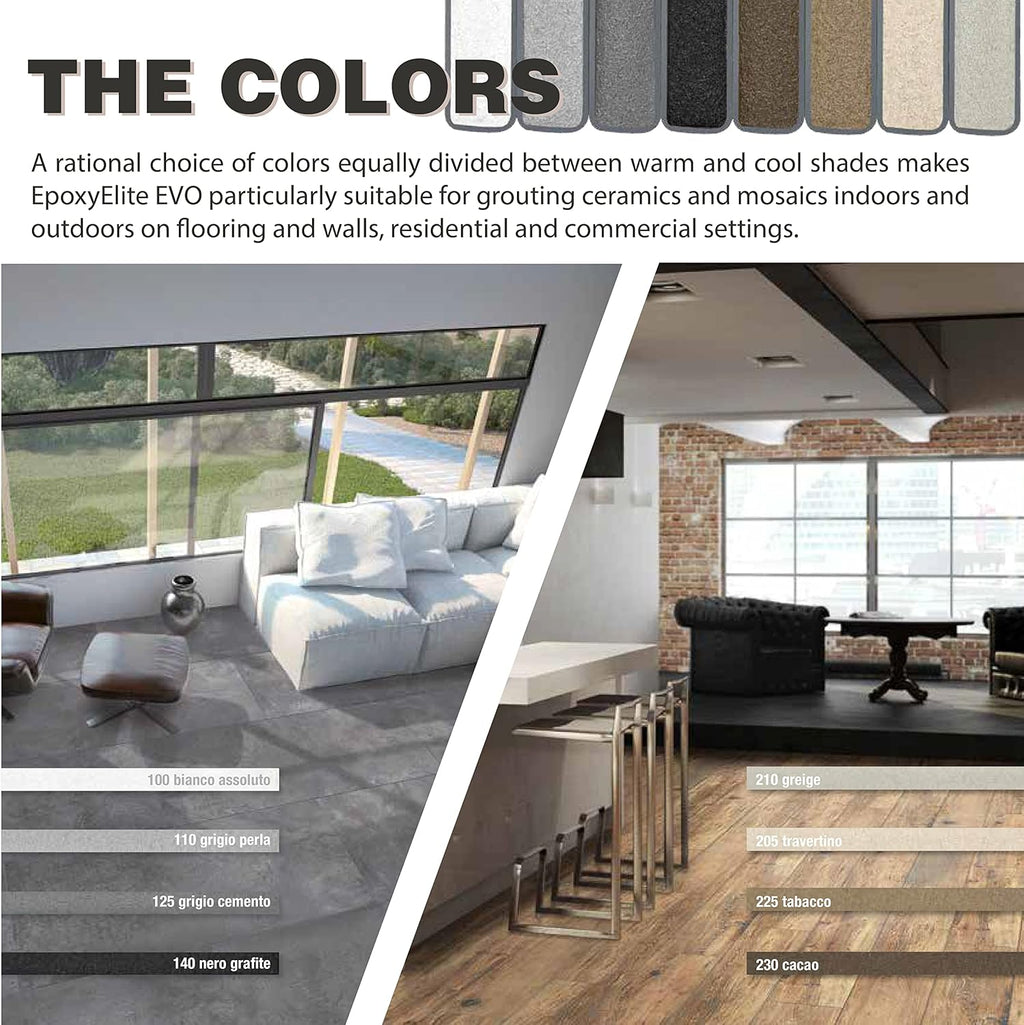 The Tile Doctor EpoxyElite EVO - Litokol Epoxy Grout for Tile, Ideal for Home Office Decor & Bathroom Tile, Brown 4-5 kg - 11 lb