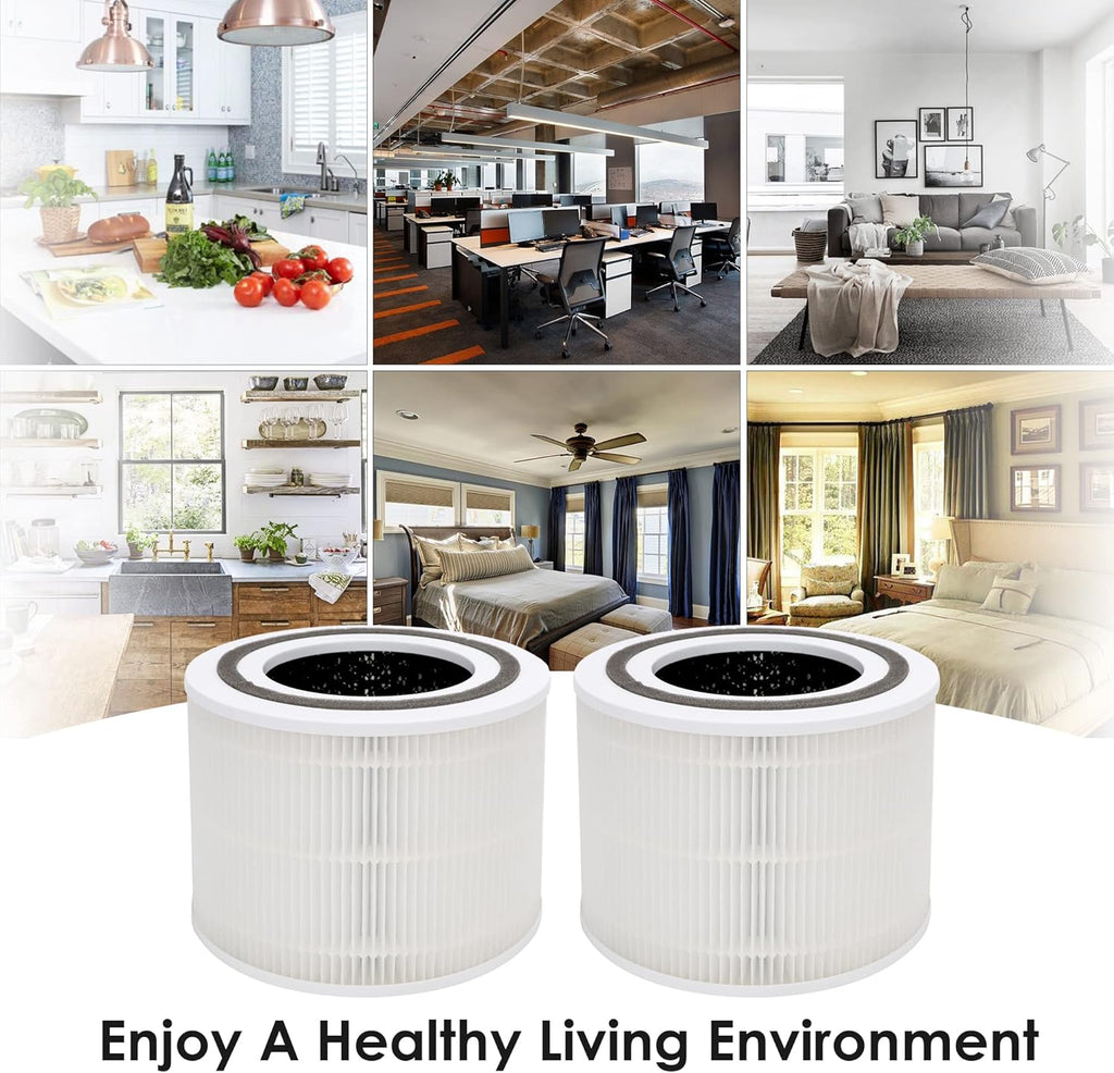 Flintar Core 300 Replacement Filters, Made in Taiwan, Compatible with LEVOIT Core 300, Core 300-P, Core 300S Air Purifier, 3-in-1 H13 True HEPA Filter Replacement, Core 300-RF, 2-Pack