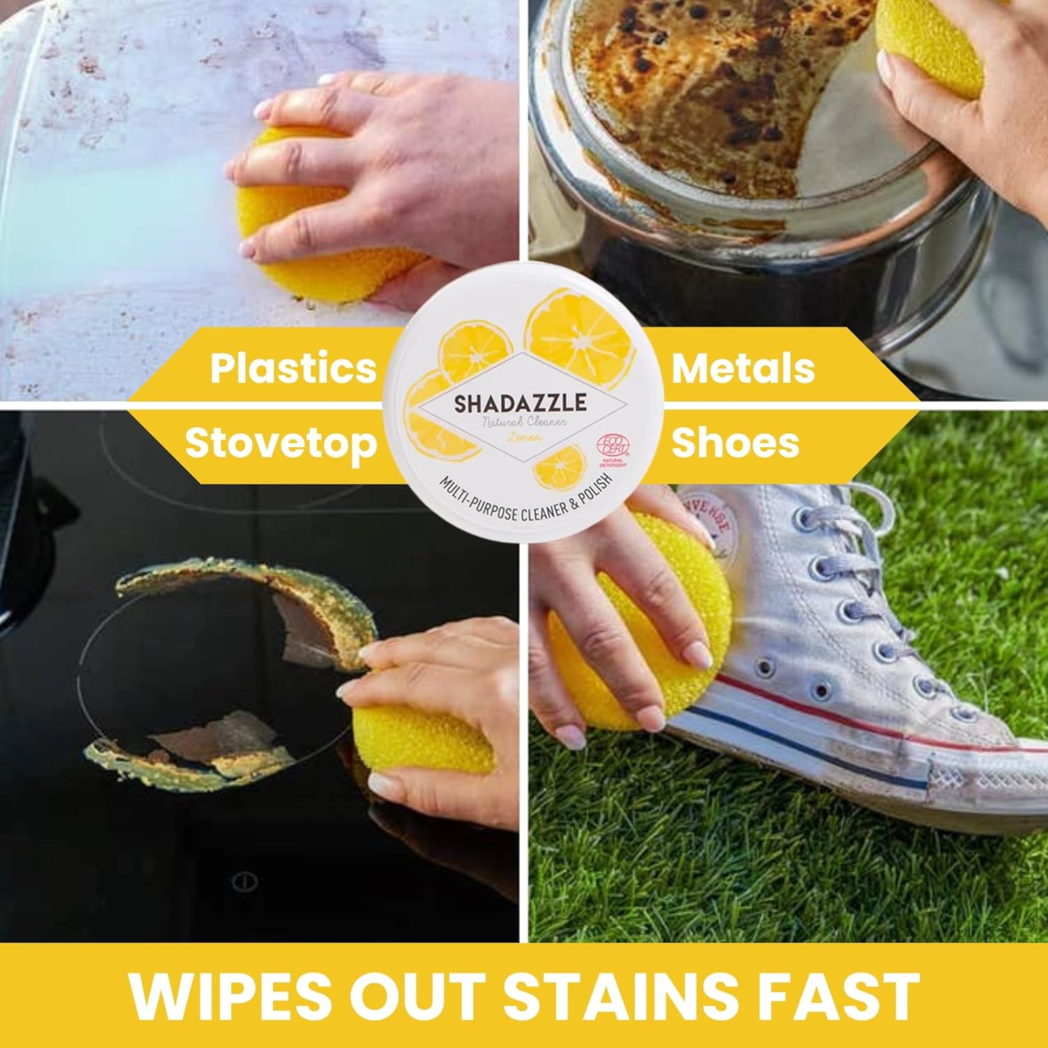 Shadazzle Natural All Purpose Cleaner and Polish – Eco friendly Multi-purpose Cleaning Product (1 Pack, Lemon)