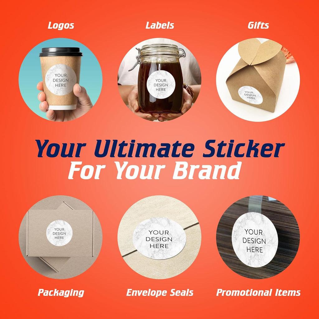 100 Custom Vinyl Stickers - Upload Your own Image, Text, Design, Logo - Personalized Logo Labels for Handmade, Packaging, Bottle, Jars, Candle, Brand Stickers (Silver Marble, 3x3)