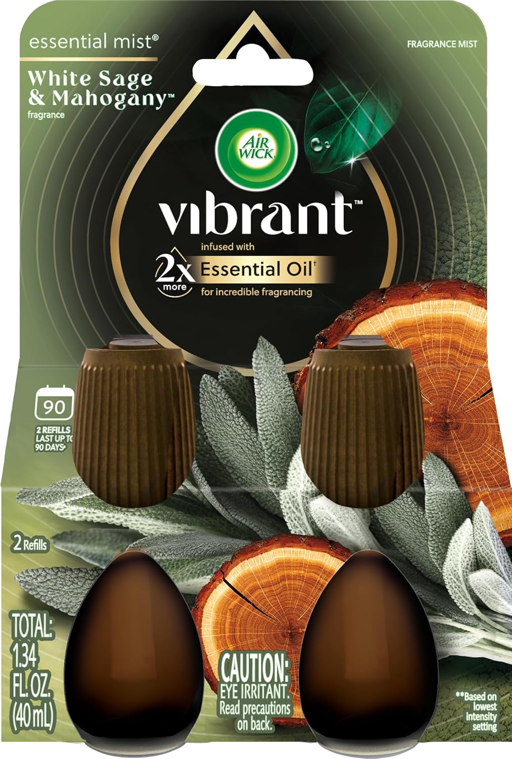 AIR WICK Essential Mist Twin Refill – White Sage & Mahogany (2x.67) oz.