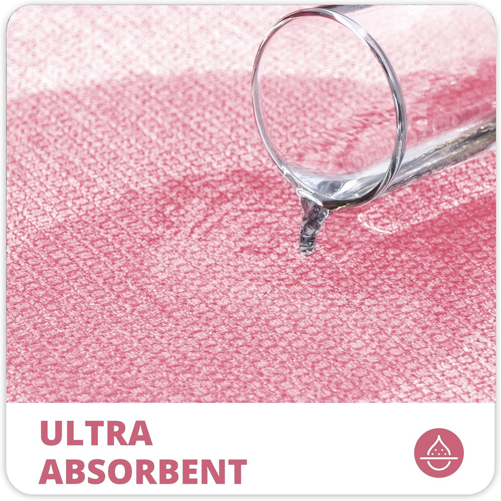 Bath Mat,Ultra Thin Bathroom Rugs,Rubber Bath Mats for Bathroom,No Slip Bath Rugs,Quick Dry,Machine Washable,Low Pile,Absorbent,Shower Outside,Sink,Home Decor Accessories.Pink,2'x3'(24x36inch)