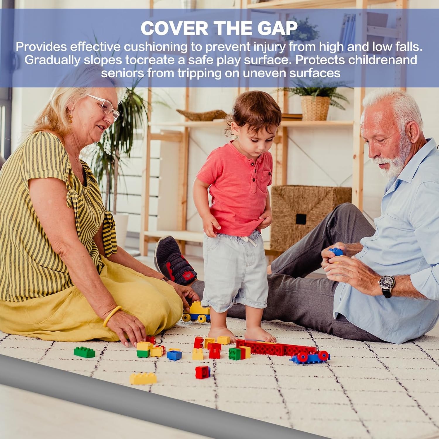 Floor Transition Strip Vinyl Door Threshold Ramp Self Adhesive Carpet Edging Strip Doorway Edge Trim, Overlap Edge Reducer for Laminate Carpet, Floor, Tile (Gray, 1/5" to 2/5", 3.3Ft)