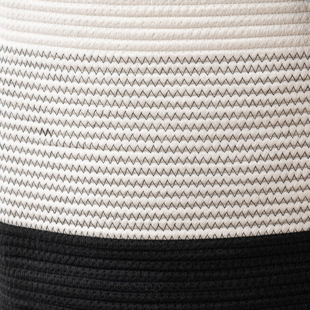 YOUDENOVA Woven Rope Laundry Hamper Basket, 72L Tall Laundry Basket, Baby Nursery Hamper for Blanket Storage in Bedroom-Large-Dark White