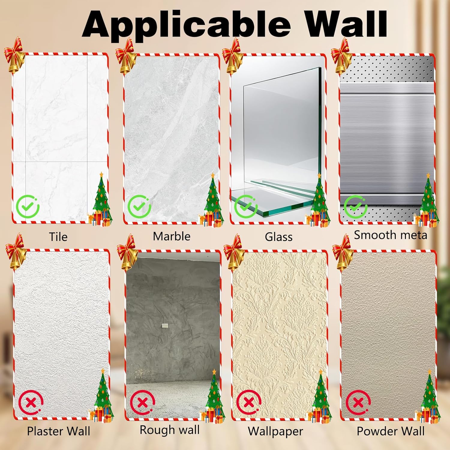 Suction Cup Hooks for Wreaths on Glass, 2025 New No Drill Suction Cup Hooks (2PCS-Black)