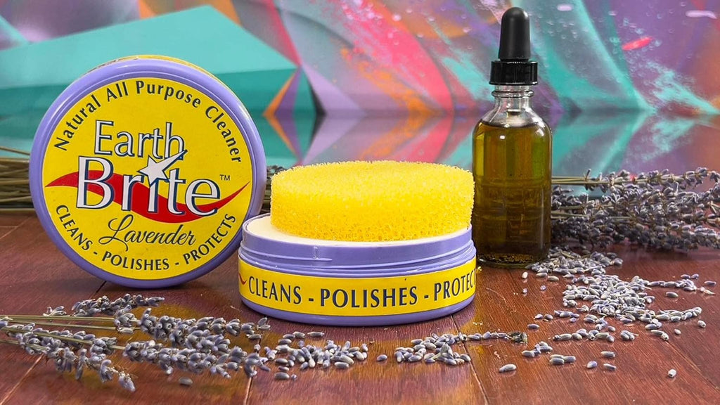 All Natural Multipurpose Cleaner for Bathroom, Floor, Kitchen and More | 300g Lavender Natural Clay Tub + Sponge (2-Pack) Includes Bonus Diamond Towel Cleaning Supplies Kit