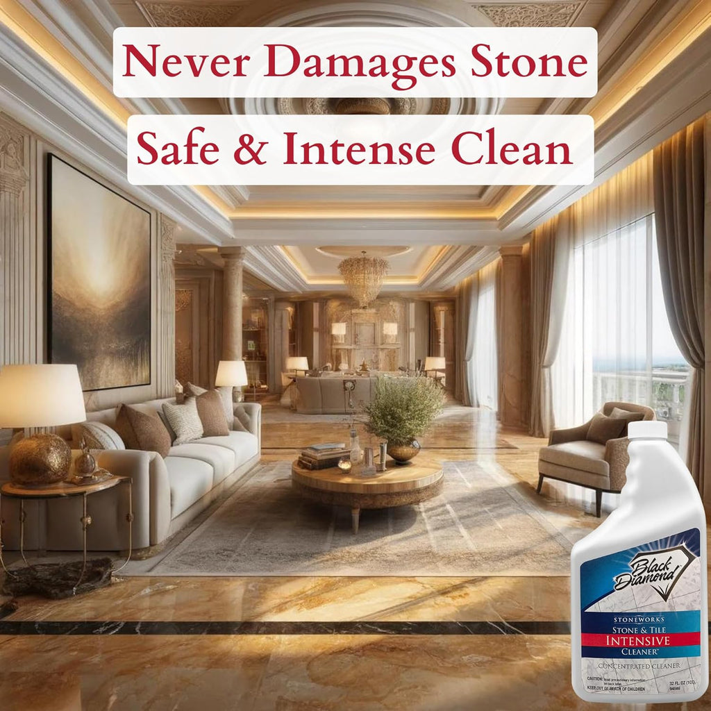 Black Diamond Stoneworks Stone & Tile Intensive Cleaner: Concentrated Deep Cleaner, Marble, Limestone, Travertine, Granite, Slate, Ceramic & Porcelain Tile.