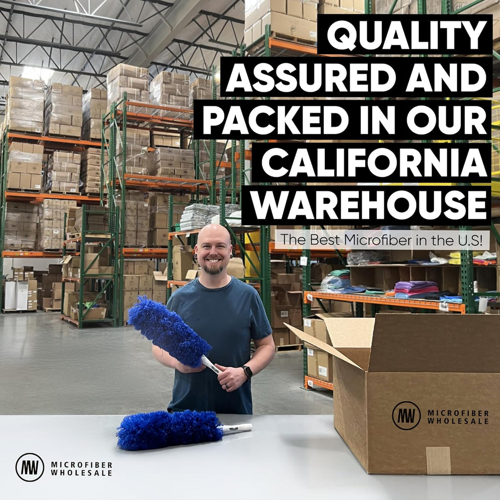 2 Pack of Microfiber Flexible Dusters | from Microfiber Wholesale | Clean Ceiling Fans, Cobwebs, Light Fixtures, Delicate Objects