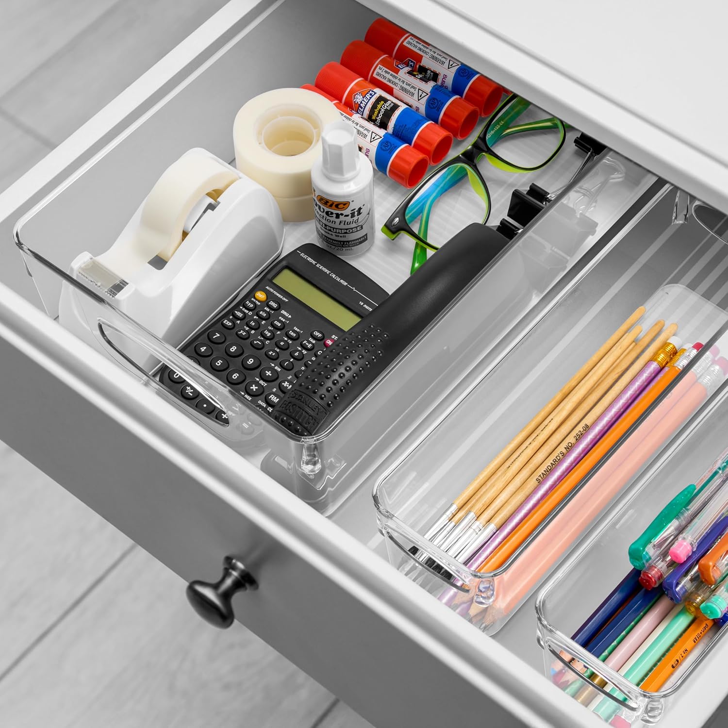 Sorbus Clear Plastic Storage Bins for Organizing, 15 Pack Clear Organizer Bins with Handles, Plastic Storage Bins for Closet, Pantry, Fridge, Medicine Cabinet Organizer, Shelves, Freezer, Drawer