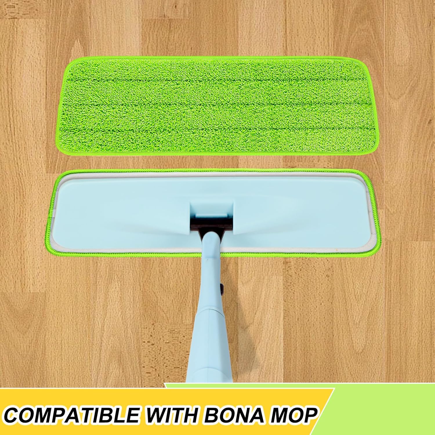 16.5 inch Reusable Mop Pads Microfiber Spray Mop Replacement Heads for Wet/Dry Mops Compatible with Bona Floor Care System (5 Pack)