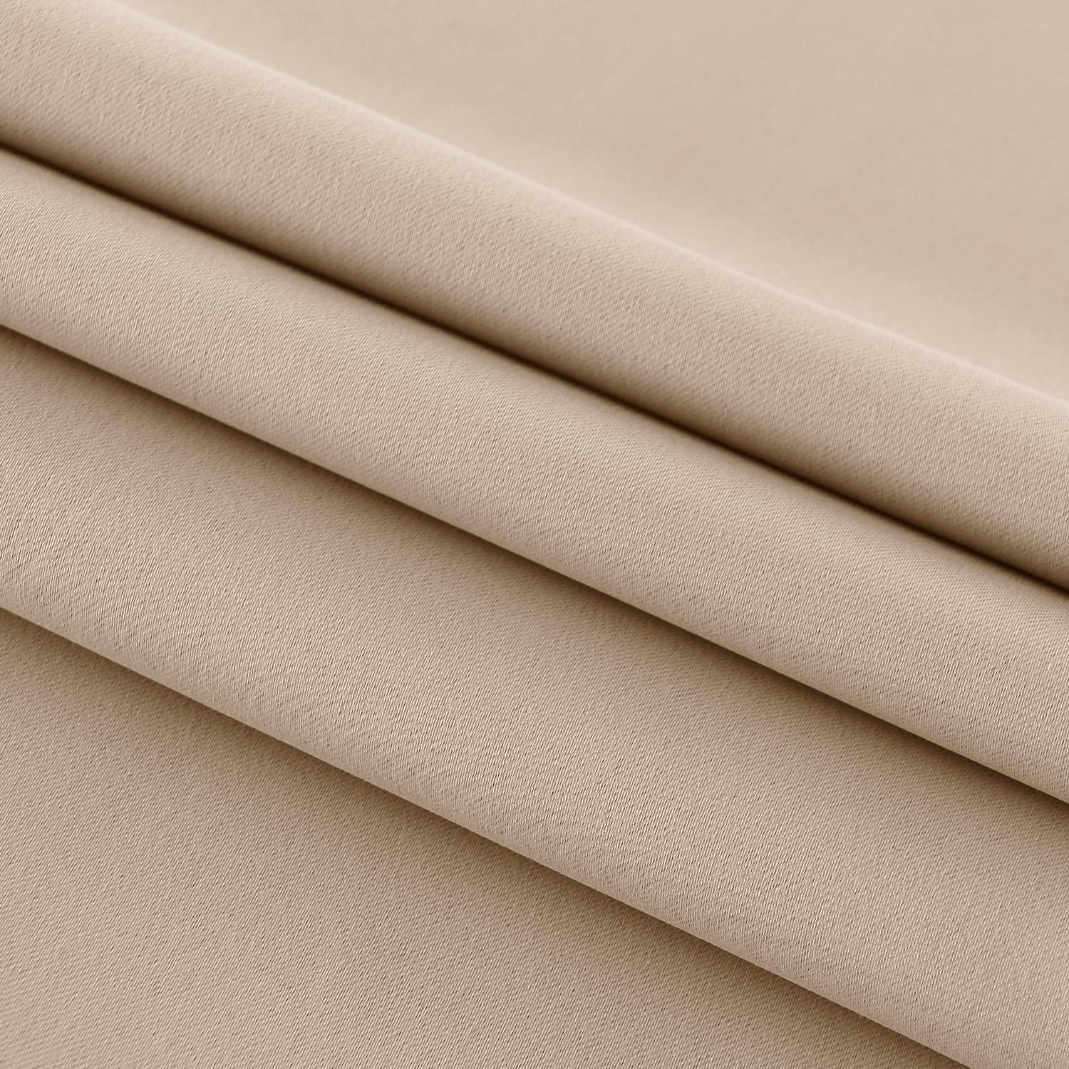 DWCN French Door Curtains – Rod Pocket Thermal Blackout Curtain for Doors with Glass Window, Kitchen and Patio Doors for Privacy, 54 X 80 Inches Long, 1 Curtain Panel with Tieback, Beige