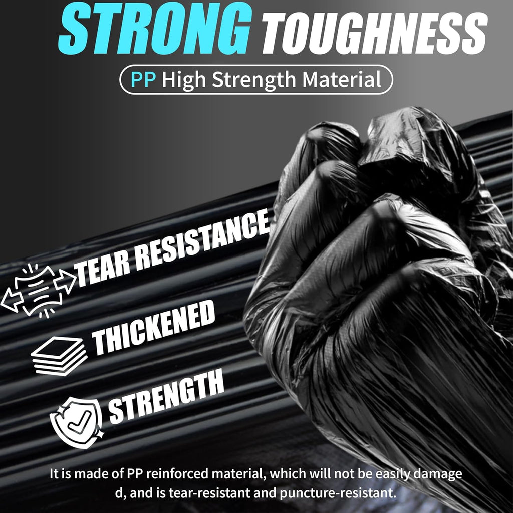 Brandon-super 55-60 Gallon Trash Bags, 100 count, Sturdy & Tear-Resistant Commercial Can Liners 55 Gallon, Large Garbage Bags, Large Black Trash Bags for Commercial, Lawn and Leaf Bags