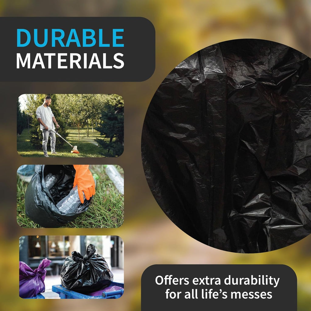 Home and Kitchen Durable Black Trash Bags, 12-16 Gallon, Strong and Puncture Proof Resins, 0.8 Mil Thick, Standard Wastebasket Size 23 x 31, Extra Tall, Office and Food Waste, 250 Count