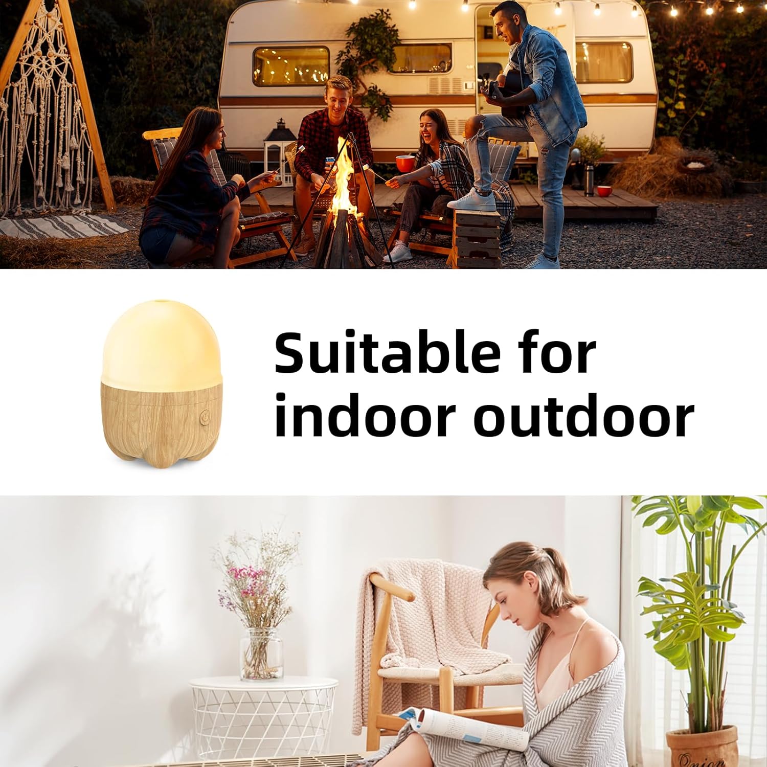 150ML Rechargeable Battery Essential Oil Diffuser, Portable Cordless Aromatherapy Diffuser with 7 LED Color Changing Lights, for Bedroom, Office, Outdoor