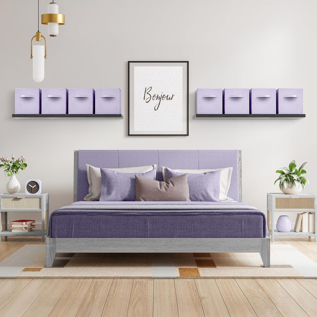 Sorbus 13 Inch Storage Bins - Sturdy Collapsible Fabric Storage Cubes with Handle - 8 Foldable Baskets for Organizing Clothes, Toys, Books - Storage Baskets for Shelves, Closets