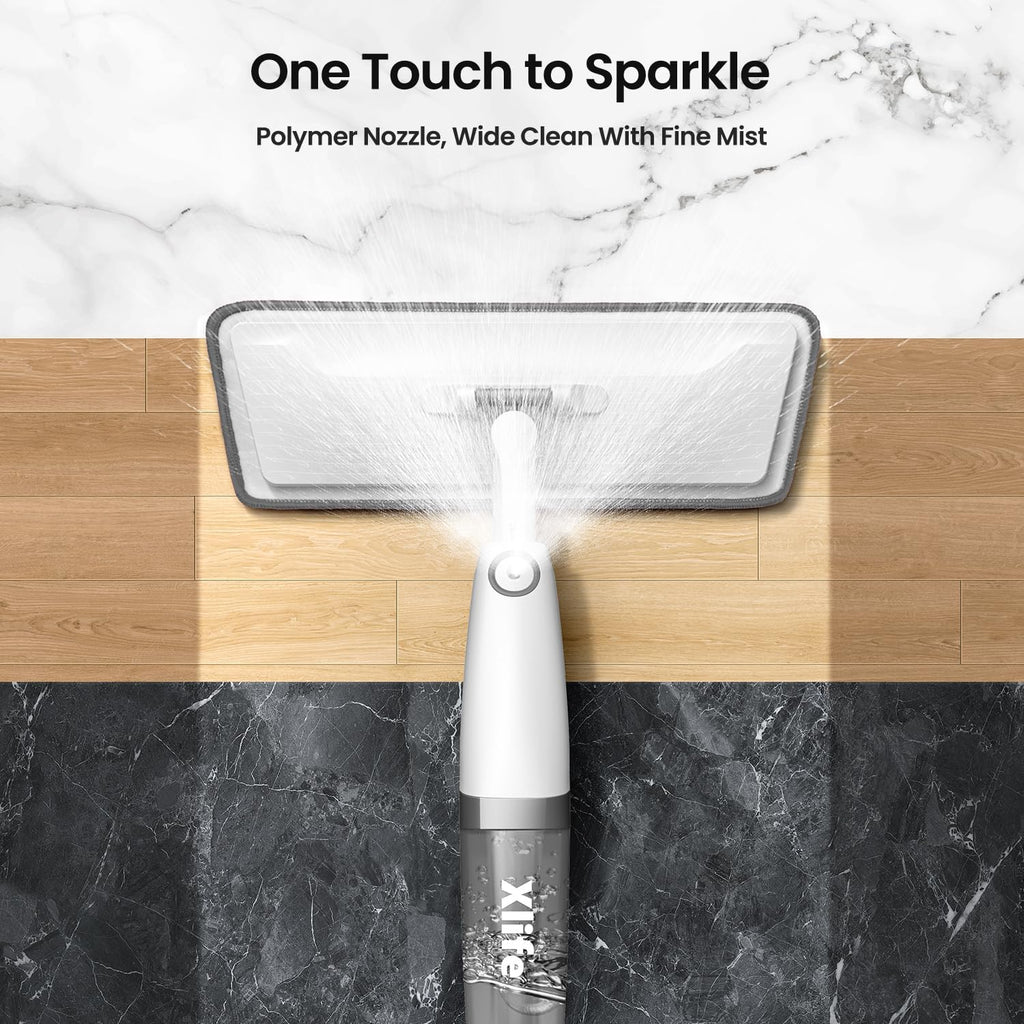 Spray Mops for Floor Cleaning, Xlife Microfiber Dust Mop with 3 Washable Pads Mop with Sprayer Wood Mops Commercial Home Use for Wood Hardwood Laminate Ceramic Tiles Floor-Gray (No Cleaner)