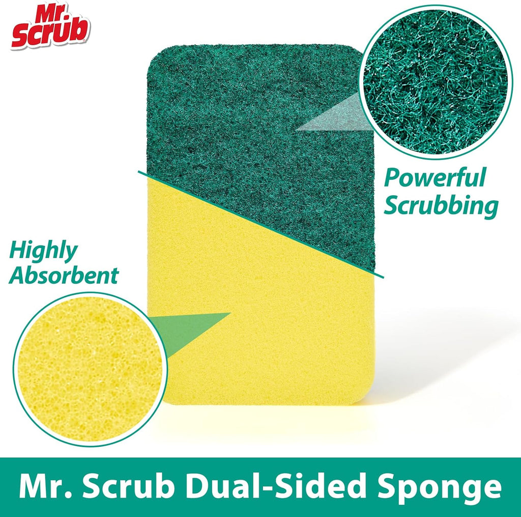 Sponges Kitchen Scrub Dish Sponge Scouring Pad, 12 Pack Cleaning Brush Scrubber Supplies for Soap, Dishwashing Dinnerware Sets Pan Pot Towels Cloth Rags Holder Glass Dishwasher Sink Bathroom