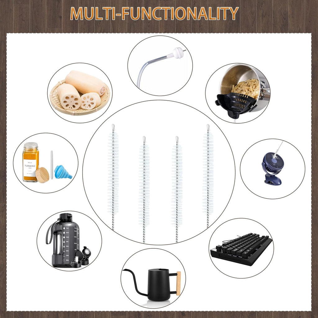 12-inch Extra Long Straw Cleaner Brush, Straw Brush Extra Long with Nylon Bristles, Straw Cleaning Brush Extra Long for Baby Bottles, Glass/Silicone Straws Piper Cleaners.