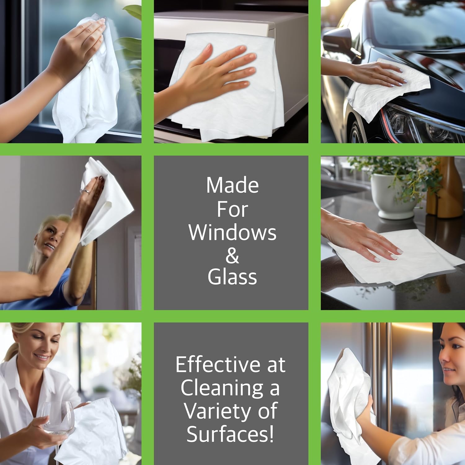 Microfiber Magic Streak Free Cleaning Cloth 10 Pack Clean Any Surface with Just Water Eco Friendly Perfect for Window, Mirror, Glass, Kitchen, Counters, Appliances, Car, Cycle, TV Screen
