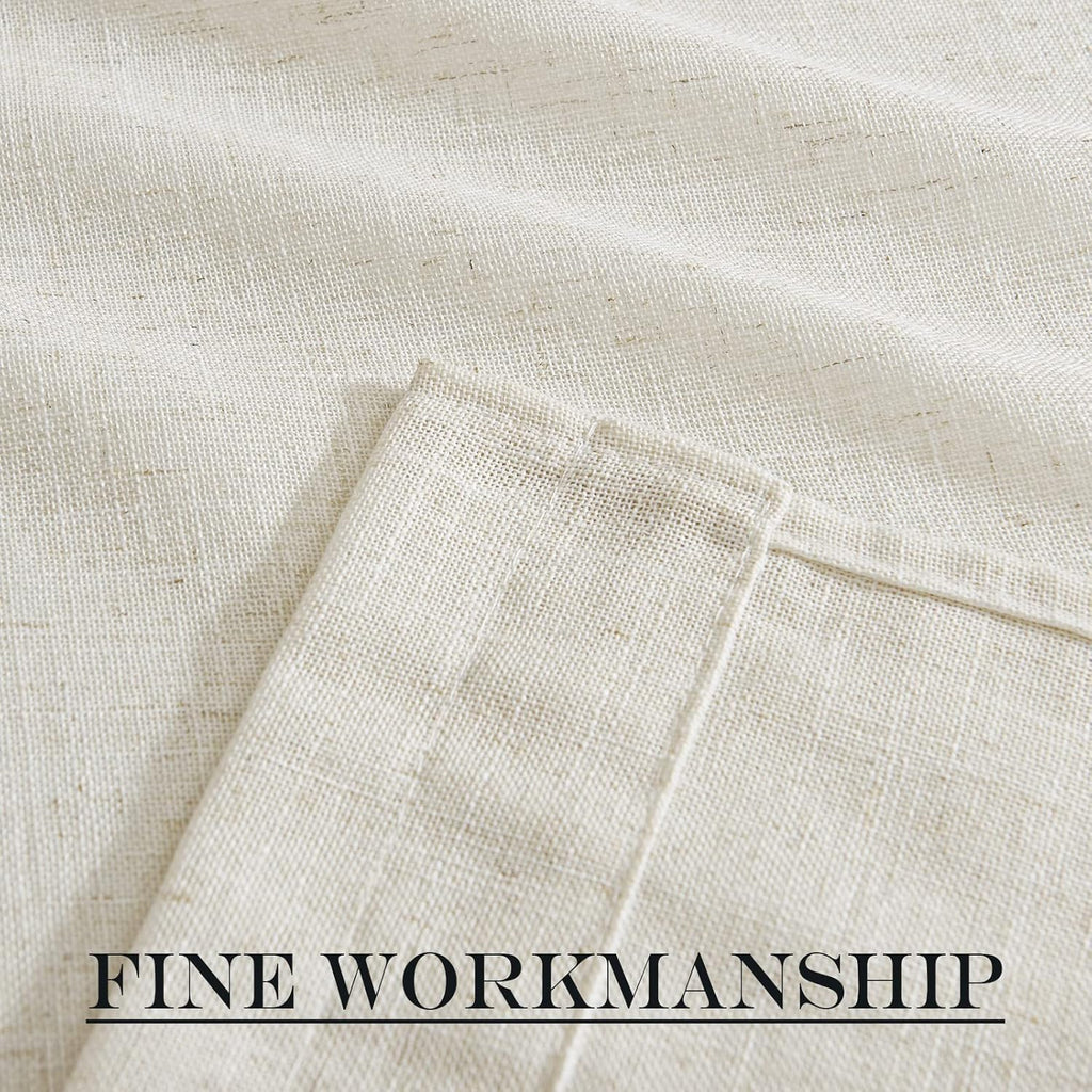 NICETOWN Linen Sidelight Curtains - 12 Wide x 72 Long French Front Door Curtain Panel Side Light Rod Pocket Window Covering for Living Room Glass Door with Tieback, Set of 1, Linen