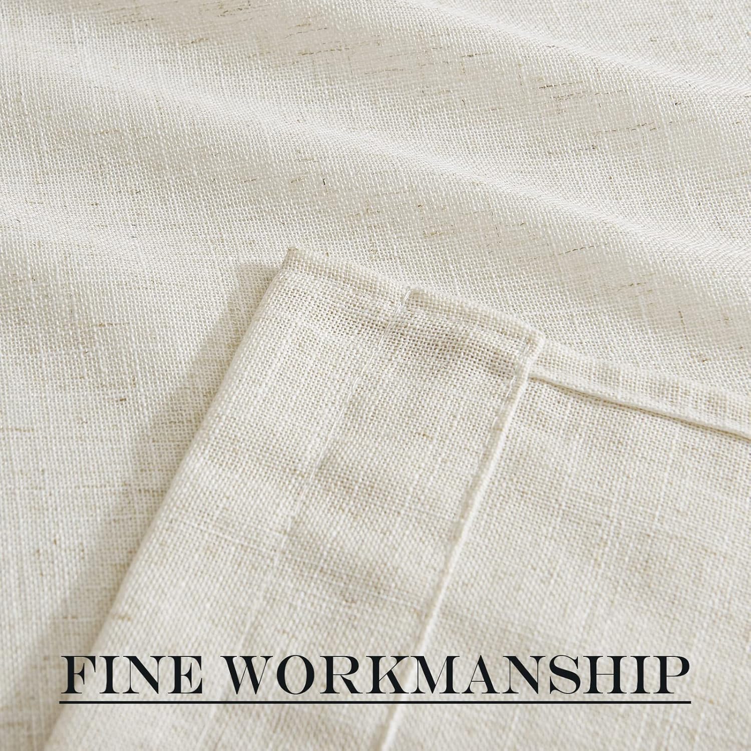 NICETOWN Linen Sheer Door Curtain Panel for French Doors, Privacy Kitchen Window Coverings Shades for Front Back, Light Filtering Rod Pocket Shades, W52 x L72 Inches, 1 PC