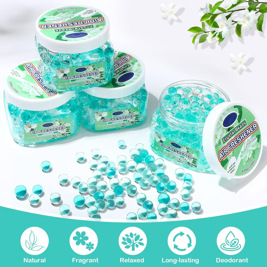 12 Pcs Air Freshener Gel Bulk Odor Eliminator Gel Beads 8 oz Long Lasting Air Freshener Beads Eliminates Odors in Home Bathrooms, Cars, Boats, Rvs and Pet Areas(Jasmine)