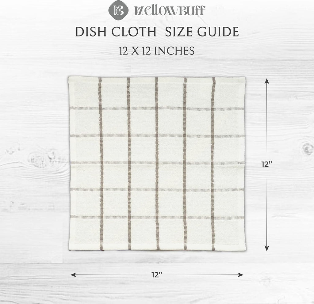 100% Cotton Terry Dish Cloth & Dish Towel, 6 Pack, Super Soft and Absorbent Kitchen Towels, Perfect for Kitchen Cleaning and Dish Washing (Grey (DT and DC Combo))