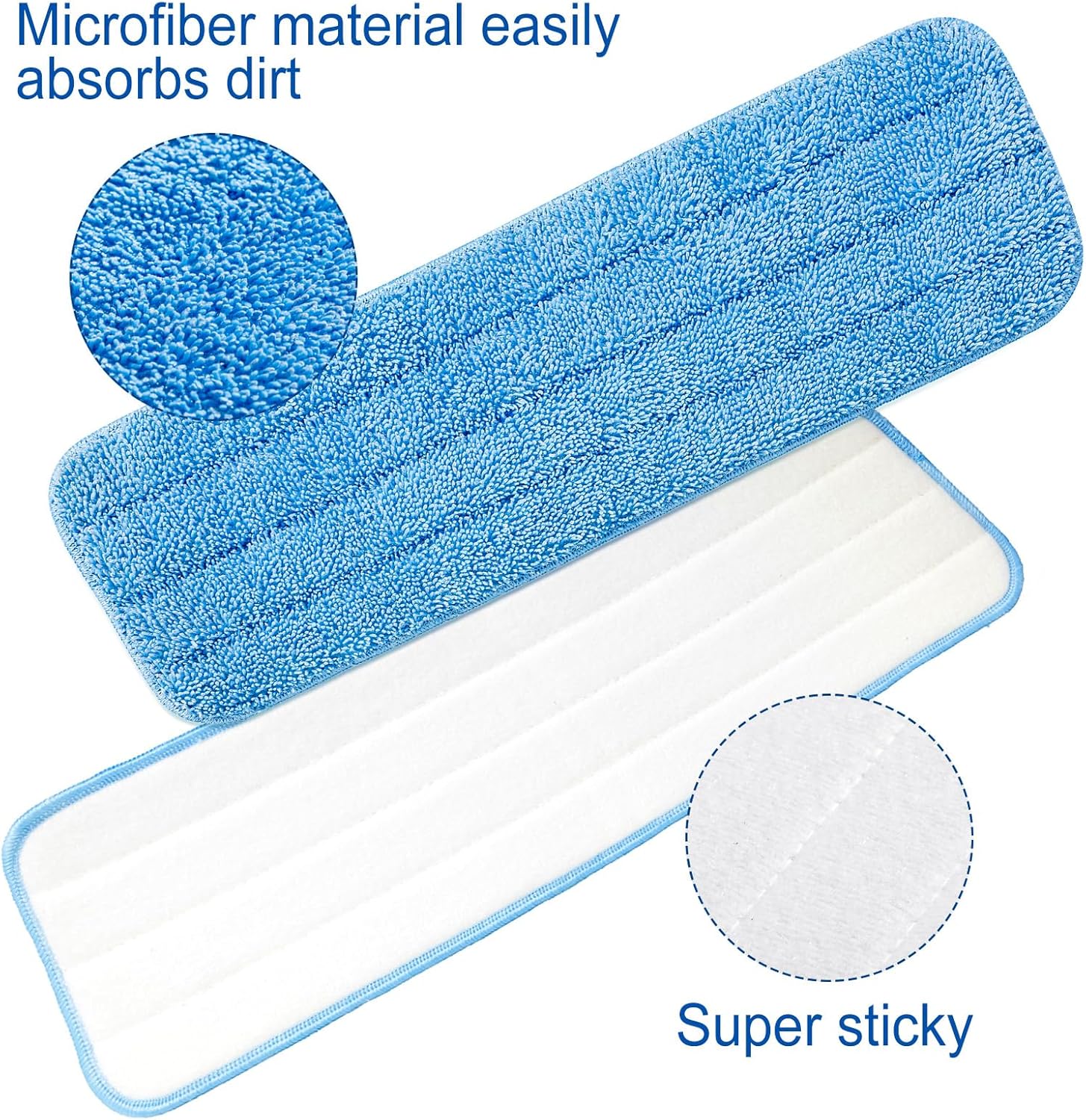 48 Pcs Microfiber Mop Pads Machine Washable Cleaning Flat Mop Head Replacement Reusable Household Pads for Hardwood and Hard Surface Floor Cleaning and Scrubbing