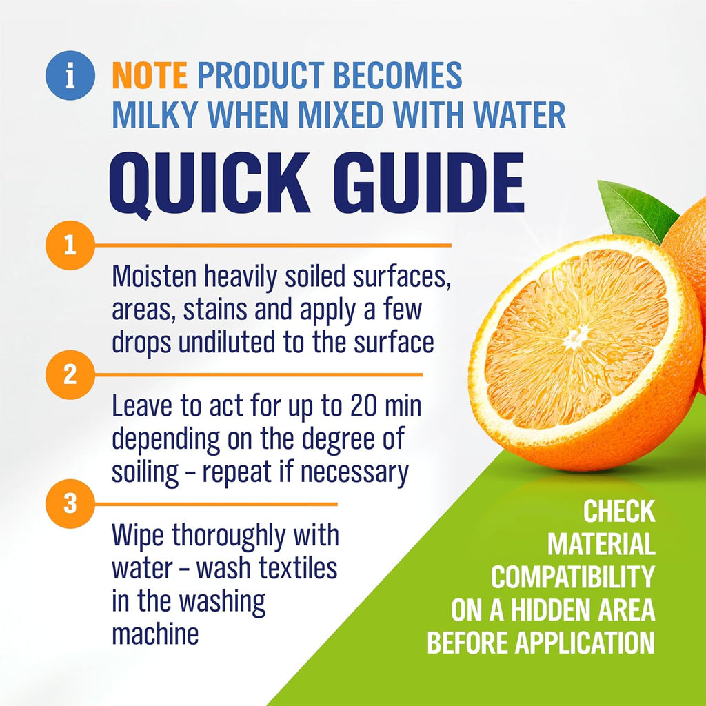 WoldoClean Orange Oil Cleaner Concentrated 25.36 fl oz (1 : 1000) - makes up to 200 Gallons Multi-Use Adhesive & Grease Remover, Custom-Dilution Citrus Degreaser for Floors, Kitchen & Bath