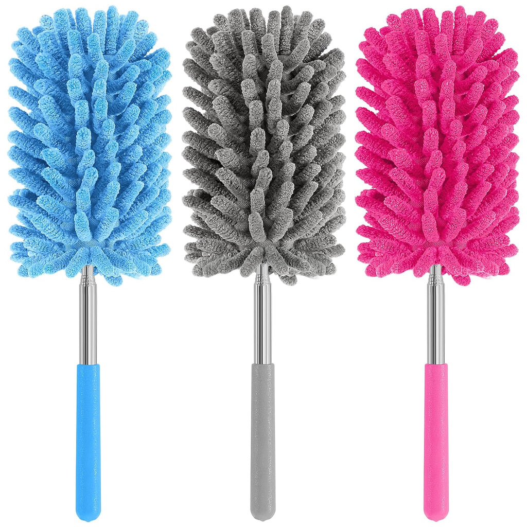 Mini Duster for Cleaning, 360° Bendable Hand Dusters with Extension Pole, Washable Small Duster for Car Interior, Office, Furniture