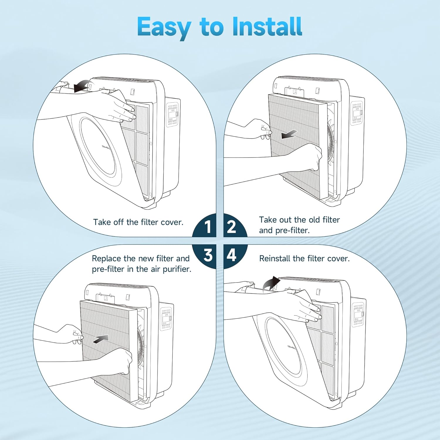 AP-1512HH Replacement filter Compatible with Coway Airmega AP-1512HH and Airmega 200M Air Purifi-ers, 2 Filters and 4 Carbon Filters with 1 Washable Pre-filter, Compared to Part #3304899, 2 Pack