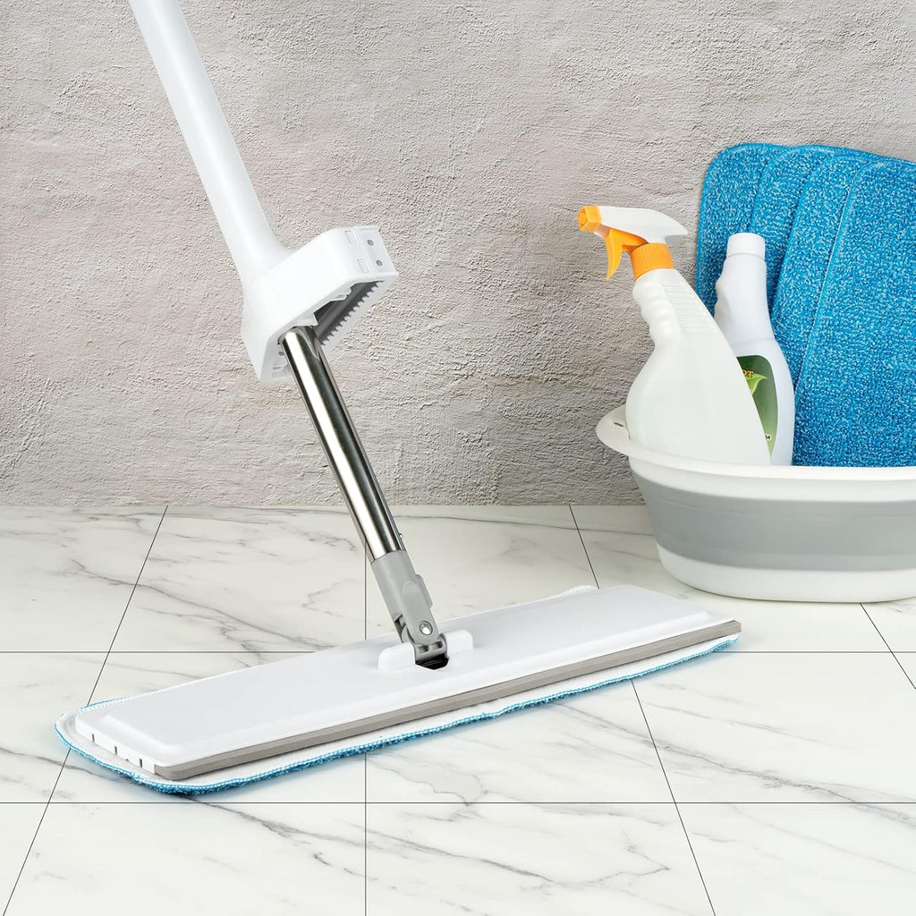 Microfiber Mop Pads, 18.5 x 6.3 Inch Reusable and Washable Spray Mop Pads, Wet and Dry Household Mop Pad Replacement, Set of 12(Blue)