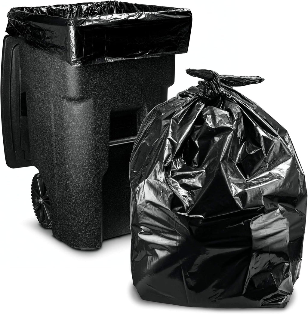 Tasker 65 Gallon Trash Bags Heavy Duty | 50 Count with Ties | Extra Large 64 Gallon Trash Bags for Toter | Garbage Bag 65 Gallon Trash Can Liners