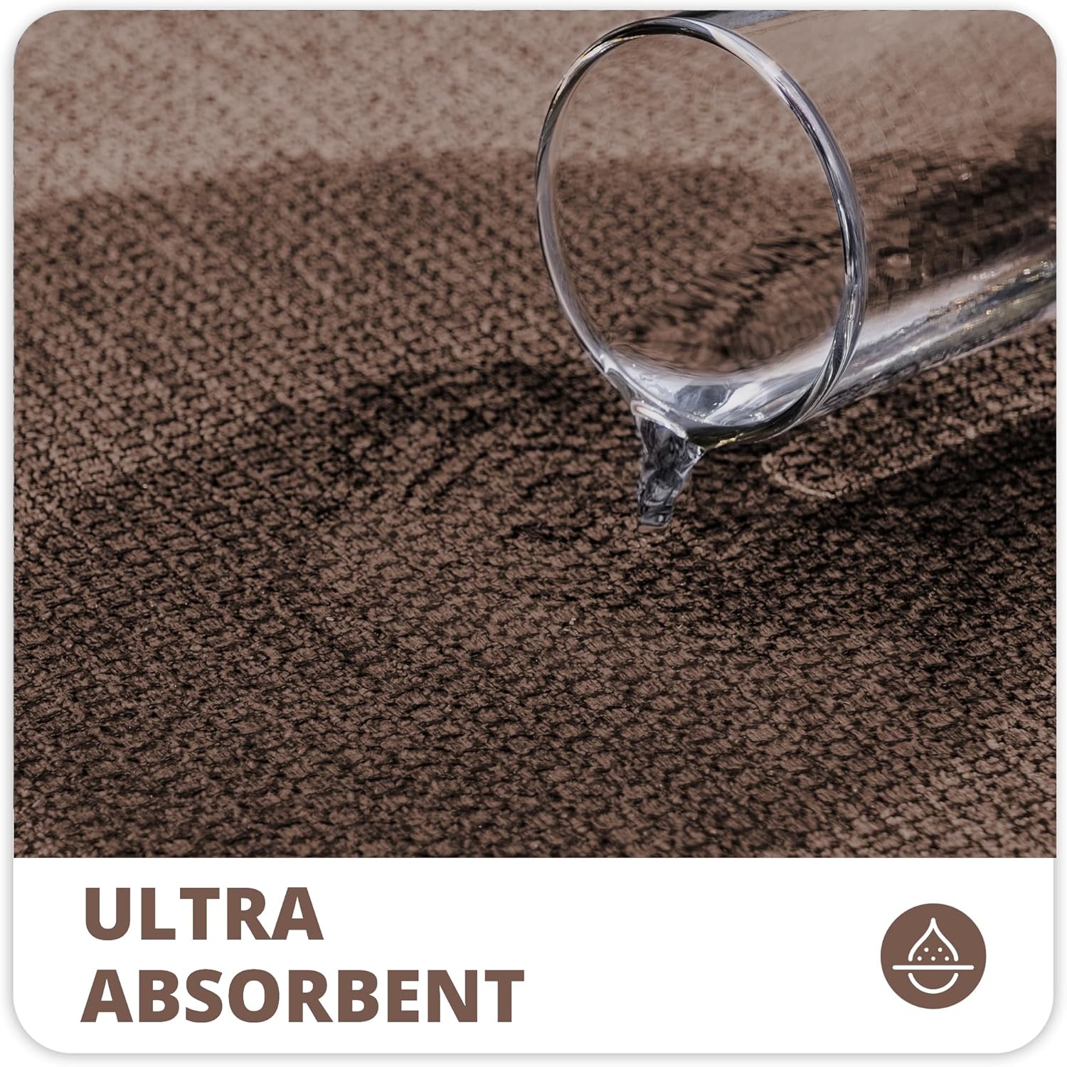 Bath Mat,Ultra Thin Bathroom Rugs,Rubber Bath Mats for Bathroom,No Slip Bath Rugs,Quick Dry,Machine Washable,Low Pile,Absorbent,Shower Outside,Sink,Home Decor Accessories.Brown,1'5"x2'3"(2 Pack)