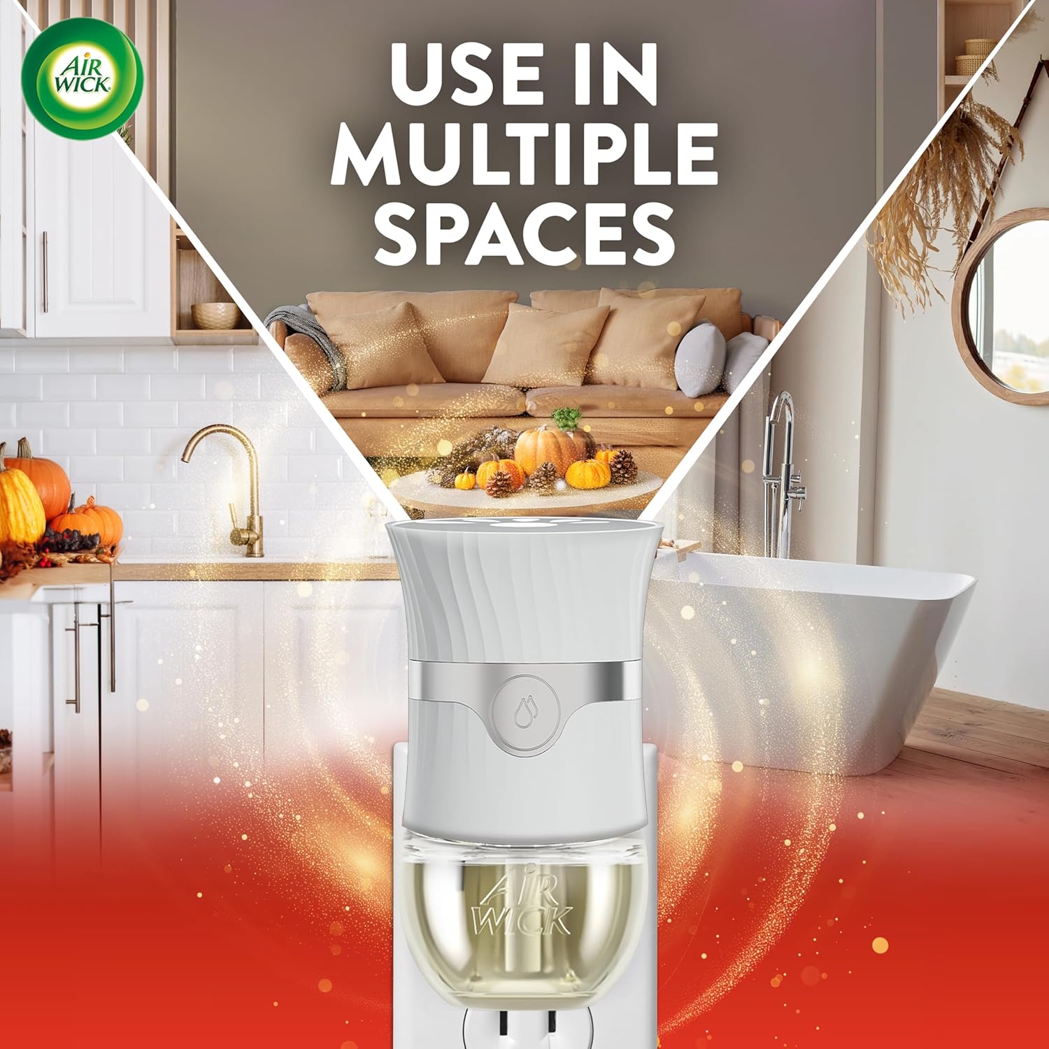 Air Wick Plug in Scented Oil Refill, 7ct, Apple Cinnamon Medley, Fall Scent, Essential Oils, Air Freshener