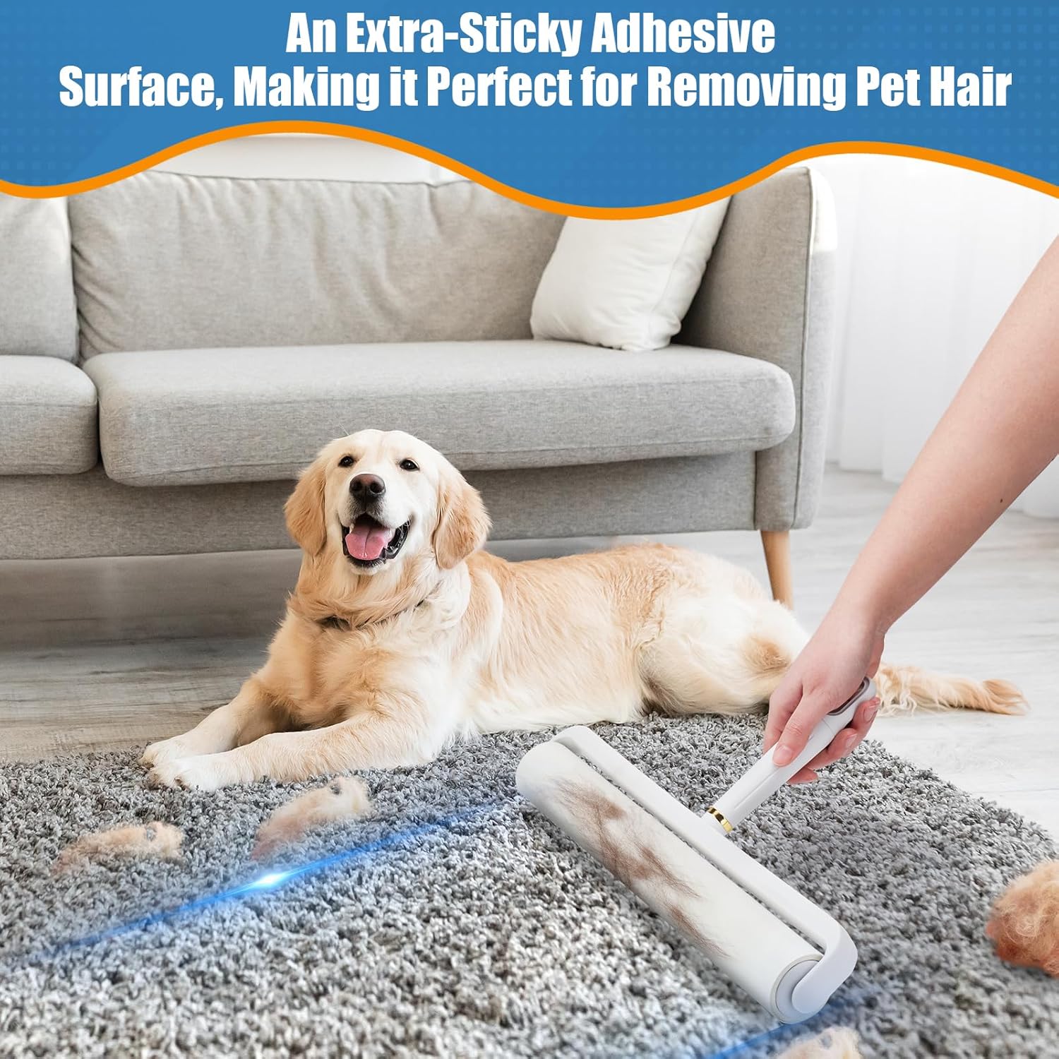14.17" Lint Roller Refills, Extreme Sticky Large Surface Lint Roller for Cleaning Pet Hair, Wall, Dust, Carpets, Floor, Clothing, Car, 4 Rollers Total 360 Sheets