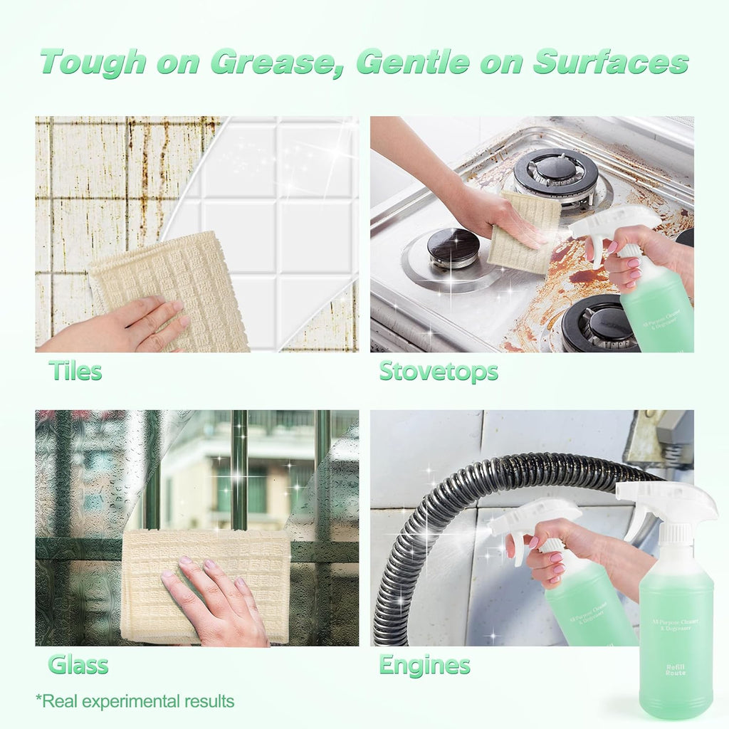 Kitchen Cleaner Spray, All Purpose Cleaner Kit, StoveTop Cleaner, Multi Purpose Cleaner Degreaser Tablets for Multi-Surfaces, Kitchen, Countertops, Ovens, Fresh Lime Scent, No-rinse Formula,192oz