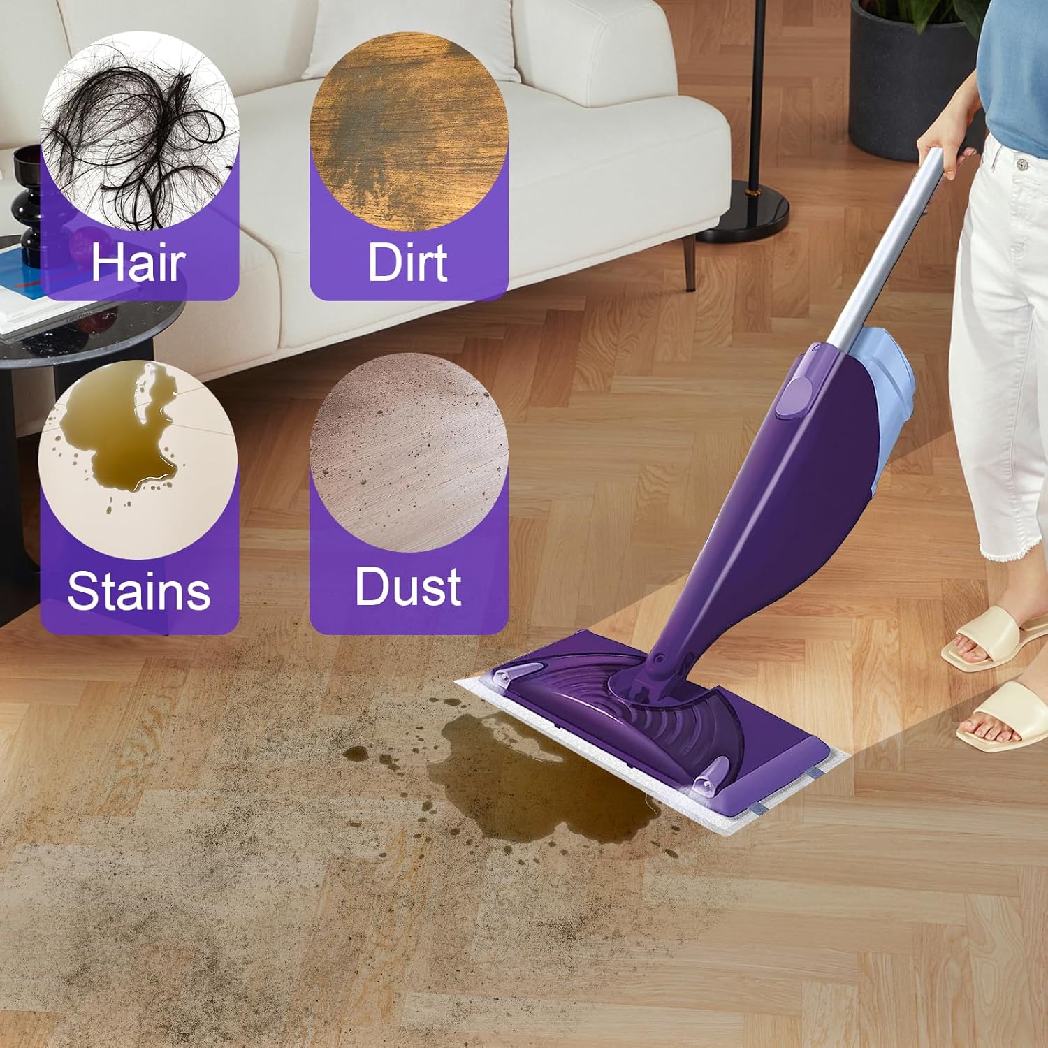 Mopping Pad Refill Compatible with Wet Jet Mop, Disposable Multi Surface Wetjet Hardwood Floor Cleaner Spray Mop Pads Refills, Thickness & Absorbent (20)