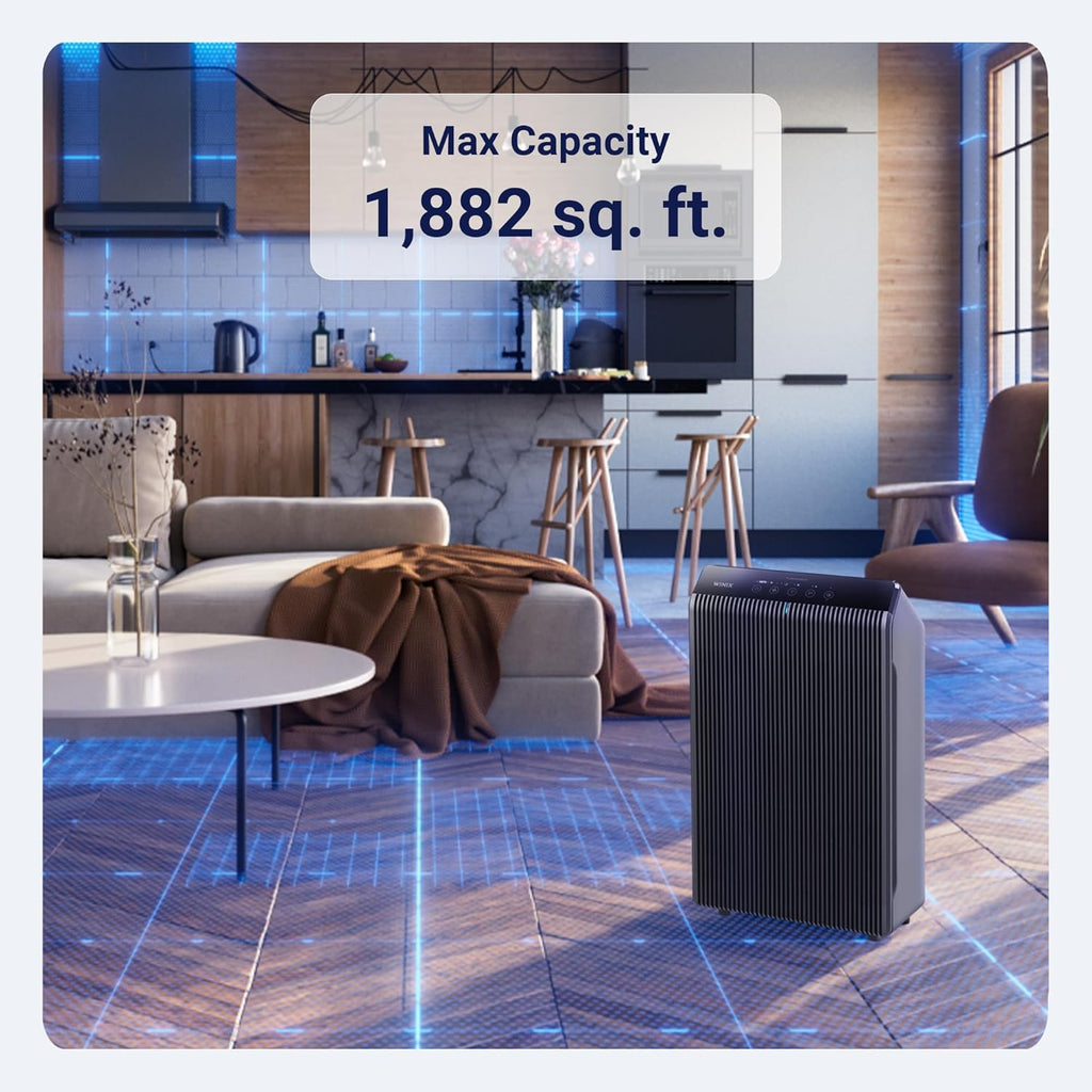 WINIX 5510 Air Purifier (New Generation of 5500-2 with App Support) for Home Large Room Up to 1881 Ft² in 1 Hr, True HEPA, High Deodorization Carbon Filter and Auto Mode, Captures Pet Allergies, Smoke