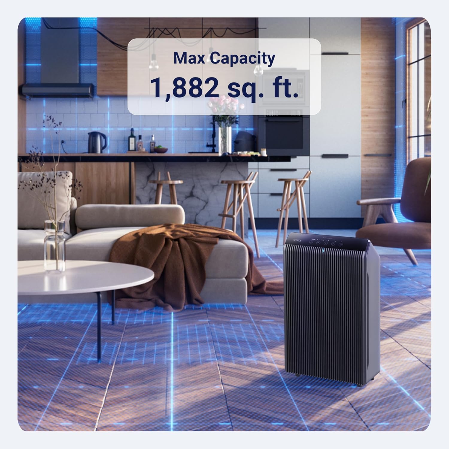 WINIX 5510 Air Purifier (New Generation of 5500-2 with App Support) for Home Large Room Up to 1881 Ft² in 1 Hr, True HEPA, High Deodorization Carbon Filter and Auto Mode, Captures Pet Allergies, Smoke