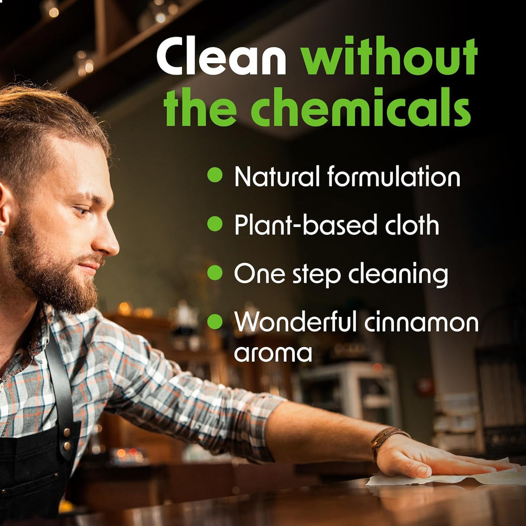 Wipex Table Bussers - Natural Table & Counter Turnover Cleaning Wipes with Vinegar, Propolis, Clove and Cinnamon Oil, 400 Count (4 Buckets, 1600 Wipes)