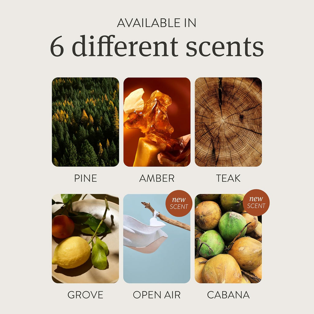 Drift Car Air Freshener - Stone Air Freshener Car Odor Eliminator - Long Lasting Scent - Auto Accessories - Metal Clip - Essential Oils - Clean Ingredients - Grove Scent Starter Kit