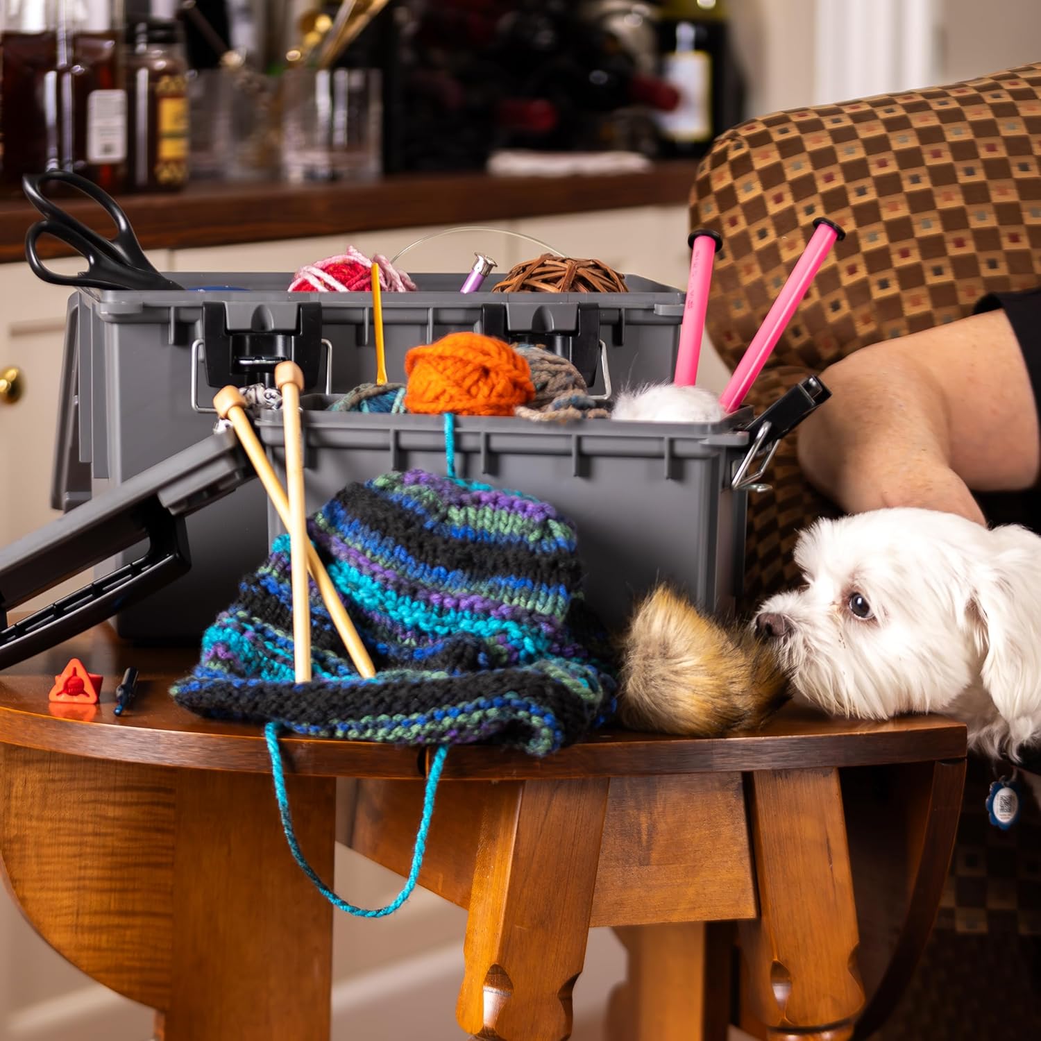 Sheffield 12755 Storage Bins With Lids, 2-Pack Stackable Storage Bins, Made in USA, Lockable and Water-Resistant Containers with Lids, Plastic Containers for Home, Classroom, and Dorm