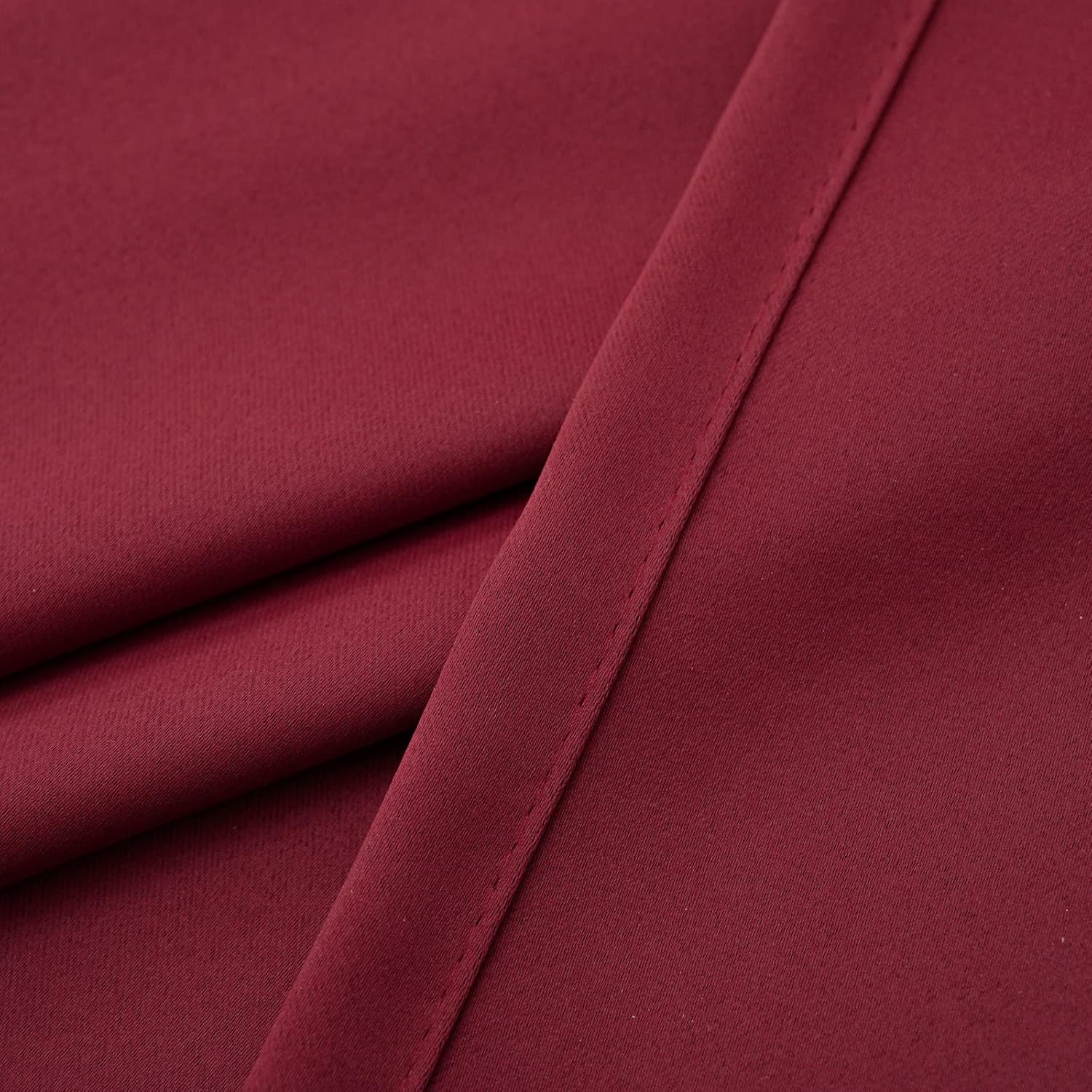 Pickluc Cafe Curtain 30 Inches Long, Rod Pocket Kitchen Half Window Curtain, Short Blackout for Small Window, 2 Panels, 30" Wide and 30" Length, Burgundy Red